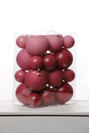 Набор шаров 6, 8, 10 СМ пластик, матовый/глянцевый цвет 38/39/40/41, 24шт