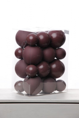 Набор шаров 6, 8, 10 СМ пластик, матовый/глянцевый цвет 259/260/261/262, 24шт