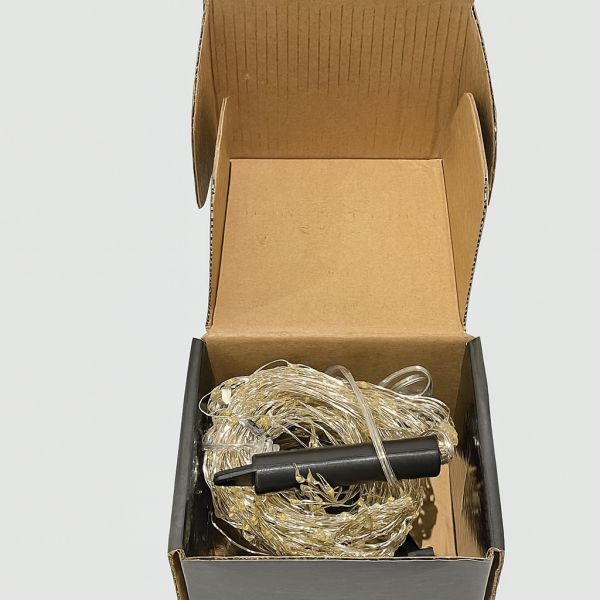 Гирлянда Хвост бел провод 600 LED тепл-белый 4+1 флеш