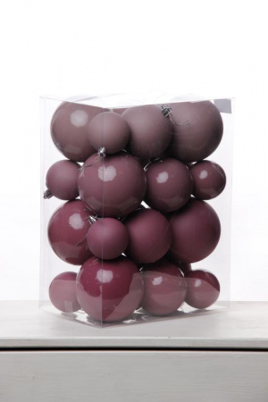 Набор шаров 6, 8, 10 СМ пластик, матовый/глянцевый цвет 210/211/212/213, 24шт