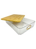 Контейнер для хранения пластиковый с крышкой 26*18.5*8.5, материал:PET +bamboo lid цвет: прозрачный (6505)
