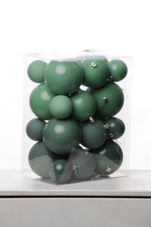 Набор шаров 6, 8, 10 см, пластик, матовый/глянцевый цвет 62/63/64/65, 24шт