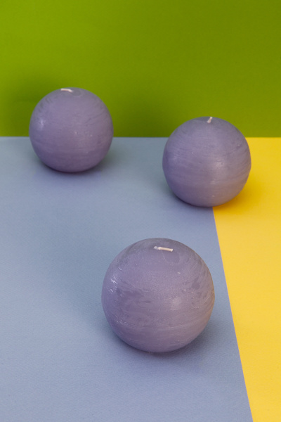 Свечи шар ТУМАННОЕ УТРО d80 (уп.3шт) №35