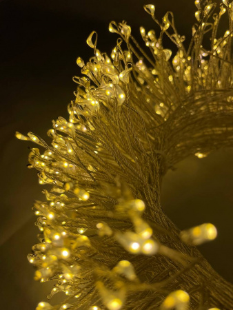 Гирлянда МИШУРА провод белый 30м, 1000 LED тепло-белый