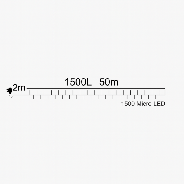 Гирлянда МИШУРА провод зел 50м, 1500 LED синий