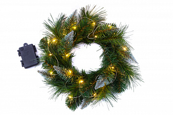 Венок АРИЯ с гирляндой (в комплекте) D30 см