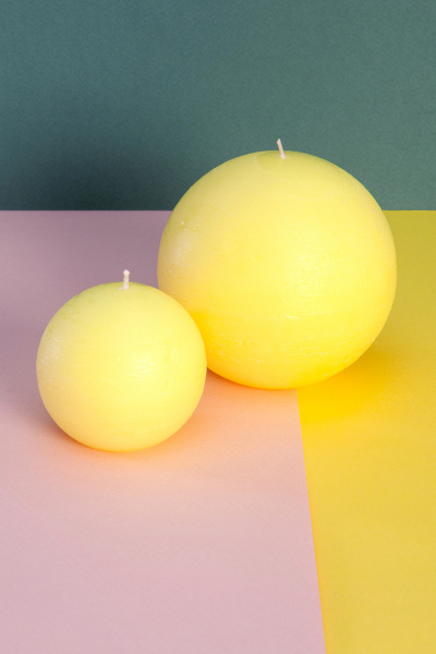 Набор декоративных свечей "Лимонное счастье", 2шт, форма шар, (н-р №28)