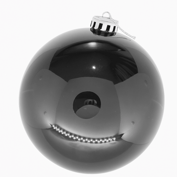 Набор шаров глянцевый, пластик, 10см, стальной, 6шт