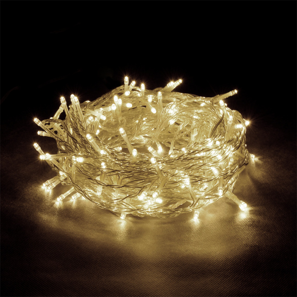 24V Электрогирлянда-конструктор "Бахрома" 72 теплых LED ламп, 18 нитей прозрачный провод, 3*0,6 м /60/4