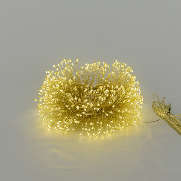 Гирлянда МИШУРА провод белый 30м, 1000 LED тепло-белый