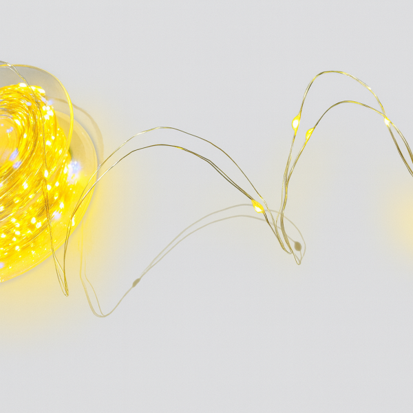 Гирлянда РОСА белый провод 100м, 1000 LED тепло-белый 4+1 флеш