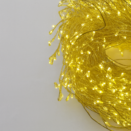 Гирлянда МИШУРА провод белый 30м, 1000 LED тепло-белый