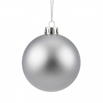 н.г.шар пластик мат.d=8см 6шт в пакете серебр.