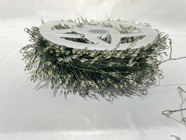 Гирлянда МИШУРА провод зел 50м, 1500 LED синий