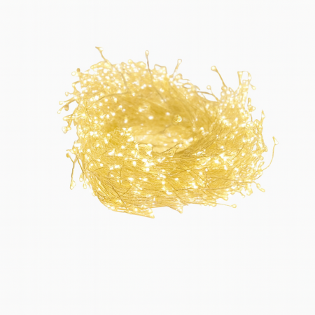 Гирлянда МИШУРА провод белый 30м, 1000 LED тепло-белый