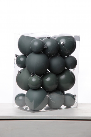 Набор шаров 6, 8, 10 СМ пластик, матовый/глянцевый цвет 178/179/180/181, 24шт