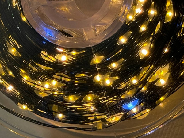 Гирлянда РОСА зеленый провод 100м, 1000 LED тепло-белый 4+1 флеш