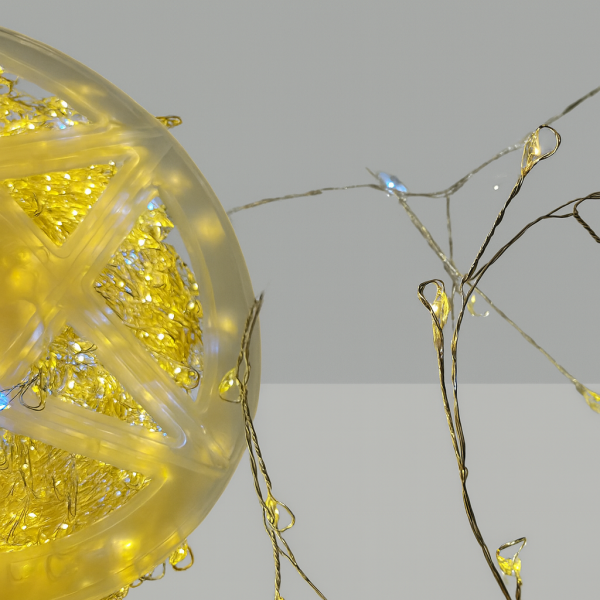 Гирлянда МИШУРА провод зел 30м, 1000 LED тепло белый+1флеш син