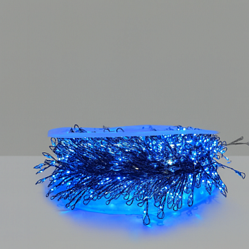 Гирлянда МИШУРА провод зел 50м, 1500 LED синий