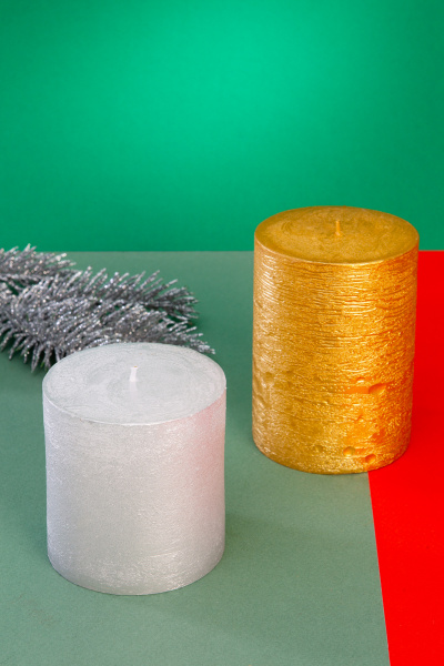 Свечи ЗВЕЗДНАЯ РОССЫПЬ форма цилиндр 7,3*7,5*10 (уп.2шт) №23