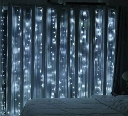 Занавес 3 на 3м белый 8 режимов, пульт (cmr)