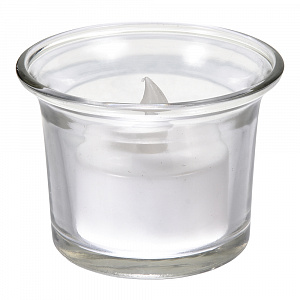 Свеча "Классика" чайная светодиодная в стеклянном подсвечнике, 6*5 см, с батарейкой /60