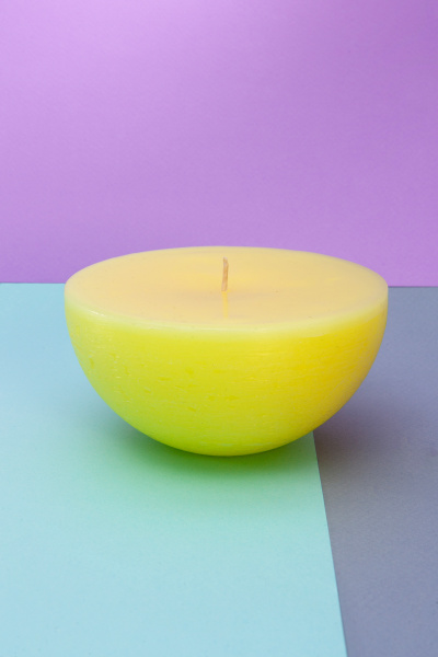 Свеча полусфера ЛИМОННОЕ СЧАСТЬЕ на 1 фитиль Н-р№60