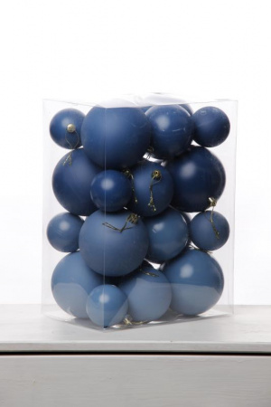 Набор шаров 6, 8, 10 СМ пластик, матовый/глянцевый цвет 30/31/32/33, 24шт