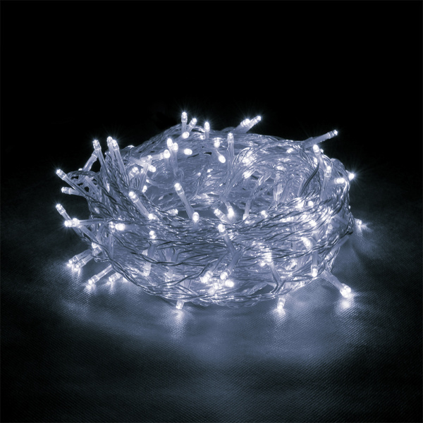 24V Электрогирлянда-конструктор "Бахрома" 72 холодных LED ламп, 18 нитей прозрачный провод, 3*0,6 м/60/4
