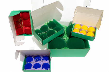 Набор бархатных шаров цвет бордовый