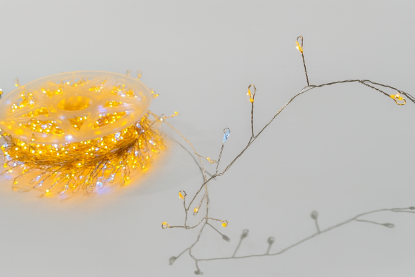 Гирлянда МИШУРА провод белый 30м, 1000 LED -желтый+1 флеш