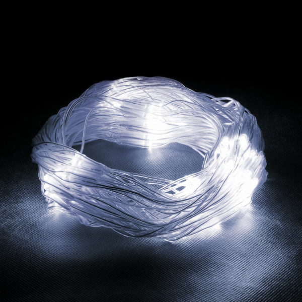 24V Электрогирлянда-конструктор "Сеть" 144 холодных LED ламп, прозрачный провод, 1,2*1,5 м /32/4