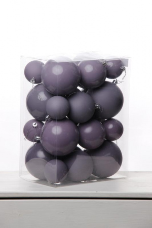 Набор шаров 6, 8, 10 СМ пластик, матовый/глянцевый цвет 279/280/281/282, 24шт