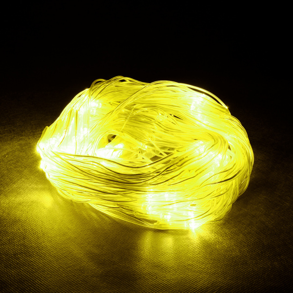 24V Электрогирлянда-конструктор "Сеть" 144 теплых LED ламп (36 мигающих), прозрачный провод, 1,2*1,5 м /32/4