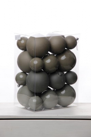 Набор шаров 6, 8, 10 см, пластик, матовый/глянцевый цвет 222/223/224/225, 24шт в ПВХ, РШ