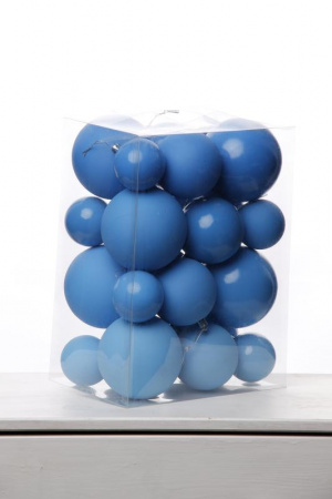 Набор шаров 6, 8, 10 СМ пластик, матовый/глянцевый цвет 311/7/8/9, 24шт