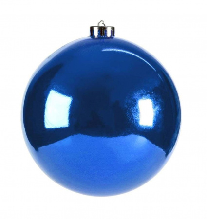 Шар новогодний глянцевый пластик синий